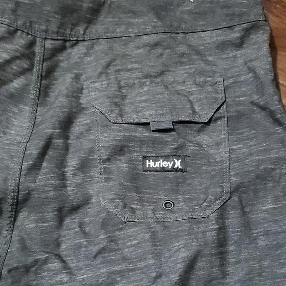 Hurley Charcoal Shorts with Blue and Yellow Logo - Picture 5 of 6